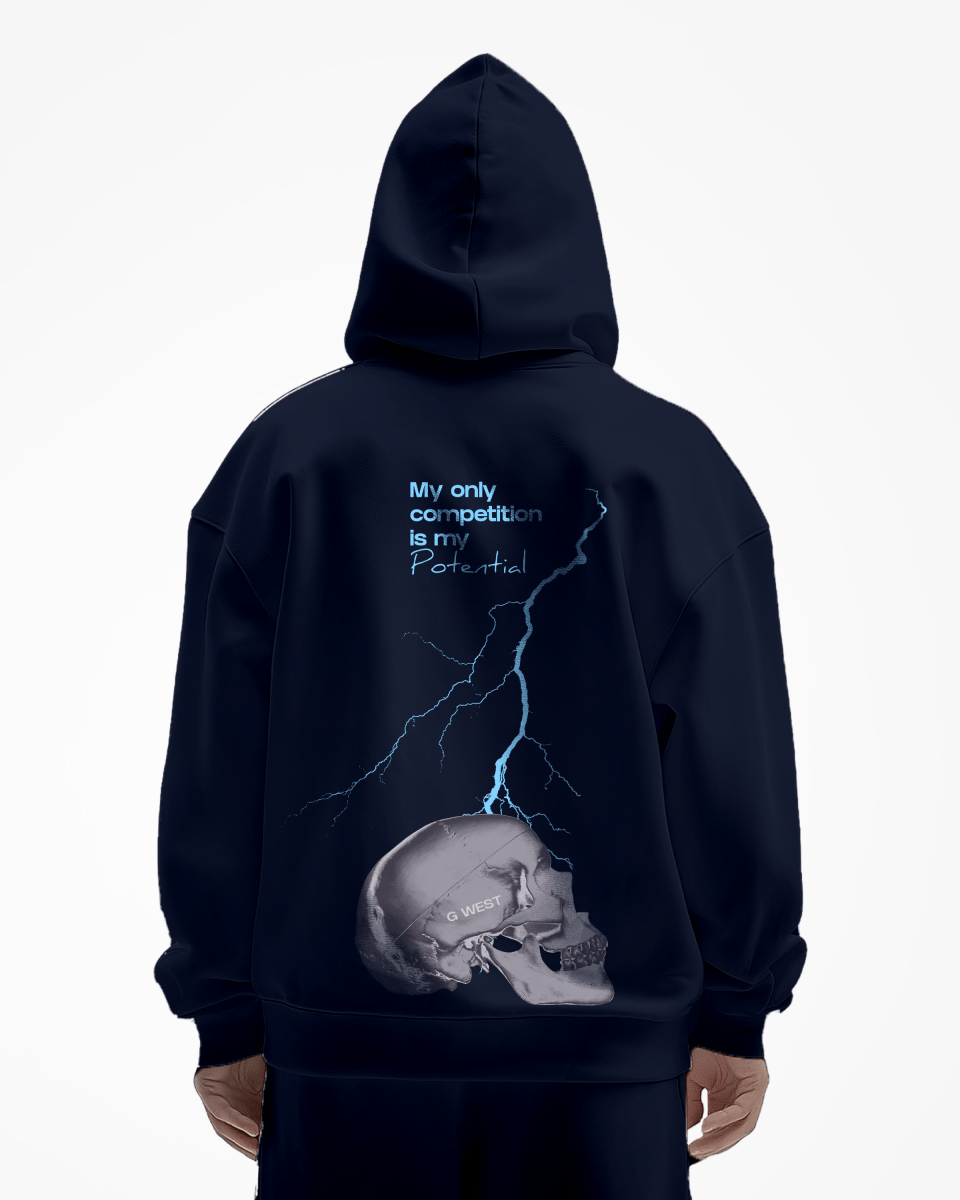 G West Lighting Skull Heavy Premium Oversize Hoodie