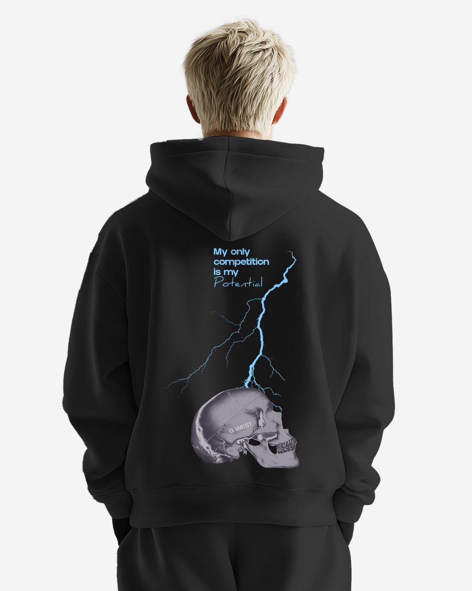 G West Lighting Skull Heavy Premium Oversize Hoodie