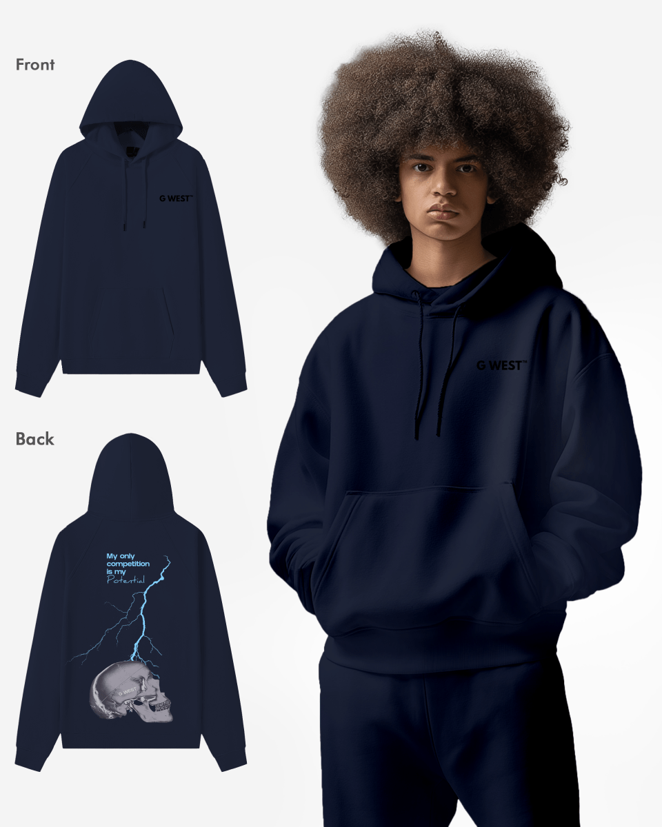 G West Lighting Skull Heavy Premium Oversize Hoodie