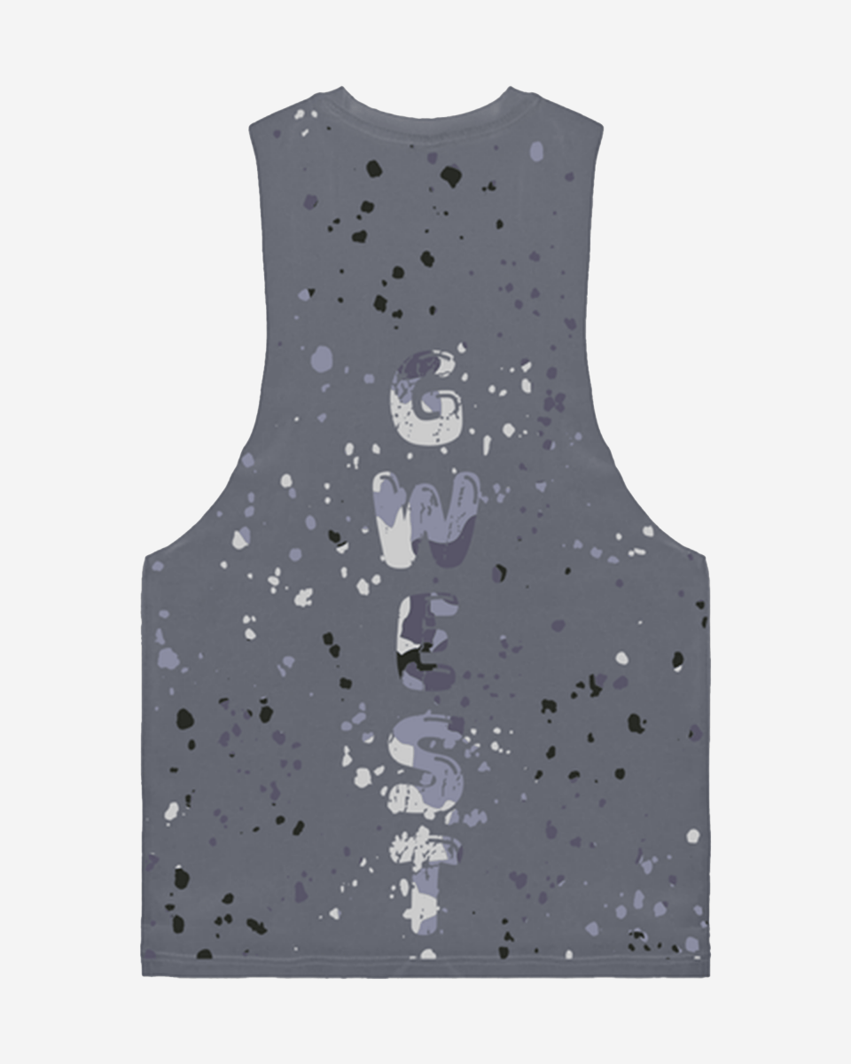 G  WEST LOGO ARMY GREY SPLATTRE GREY TANKS