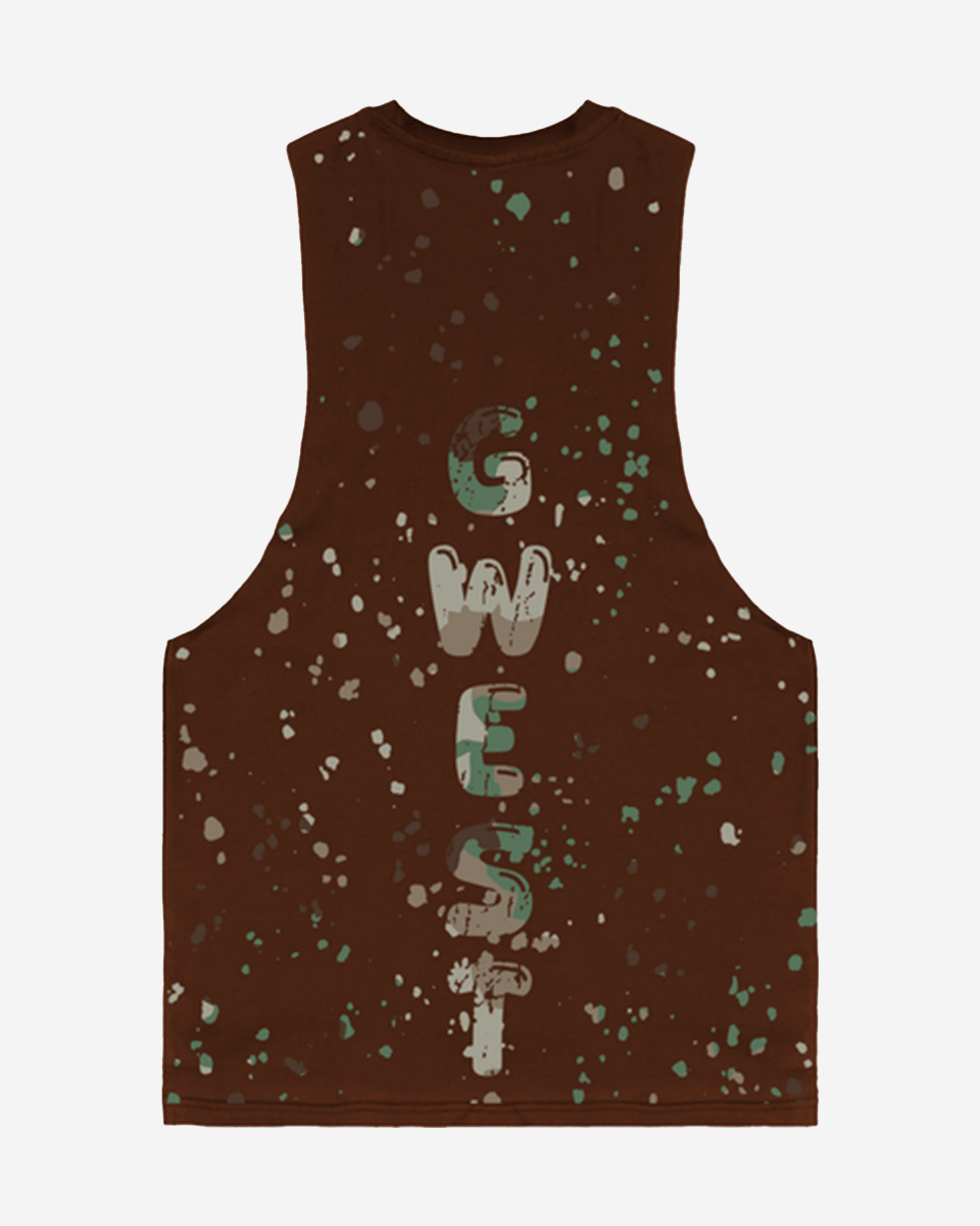 G  WEST LOGO ARMY SPLATTRE BROWN TANKS