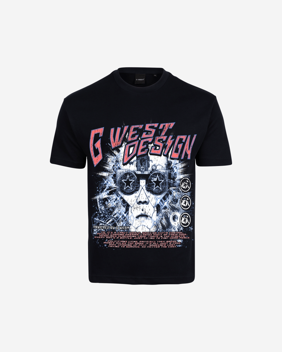 G West Mens Chasing Dreams Premium Oversized Tee Front And Back Print