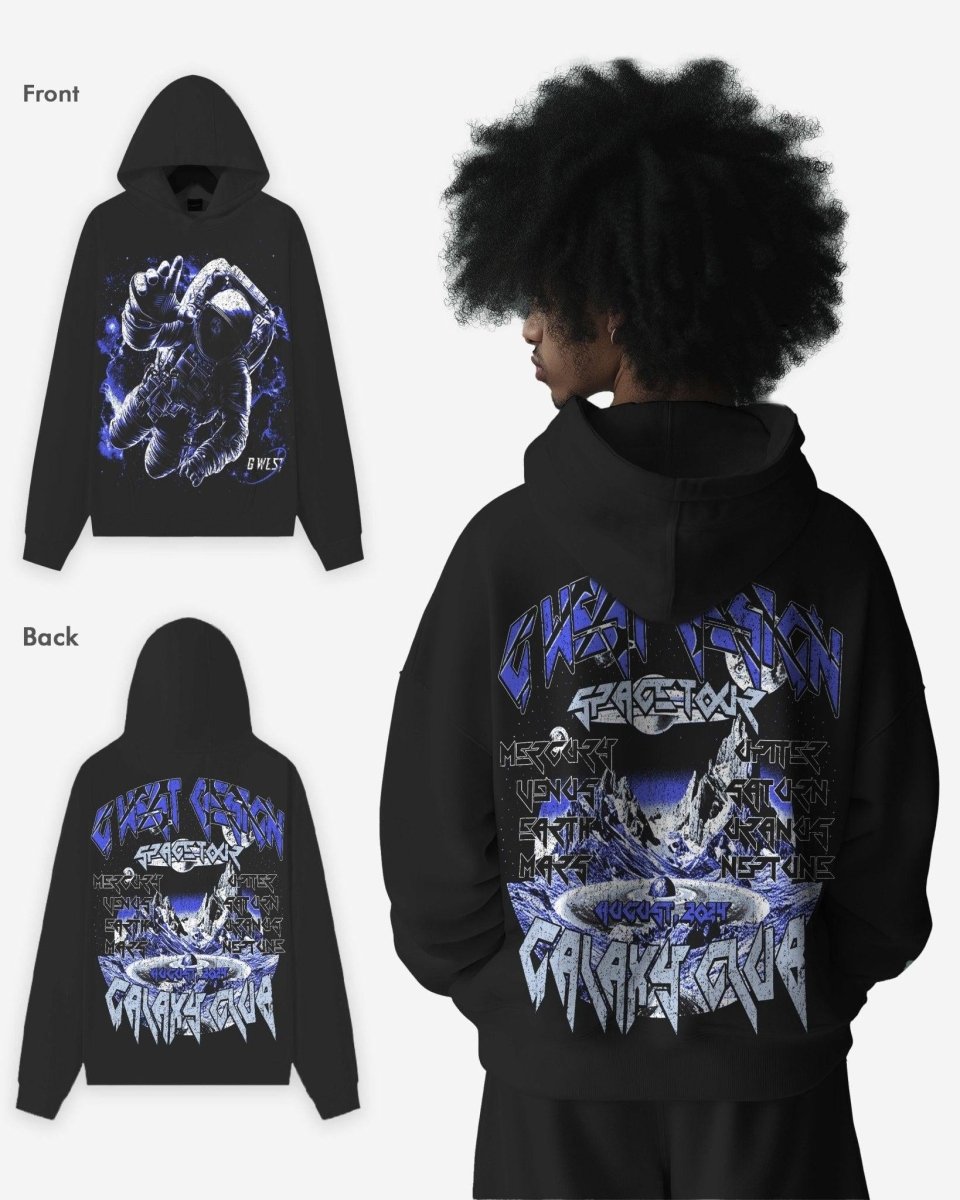 G West Mens Galaxy Acid Wash Hoodie