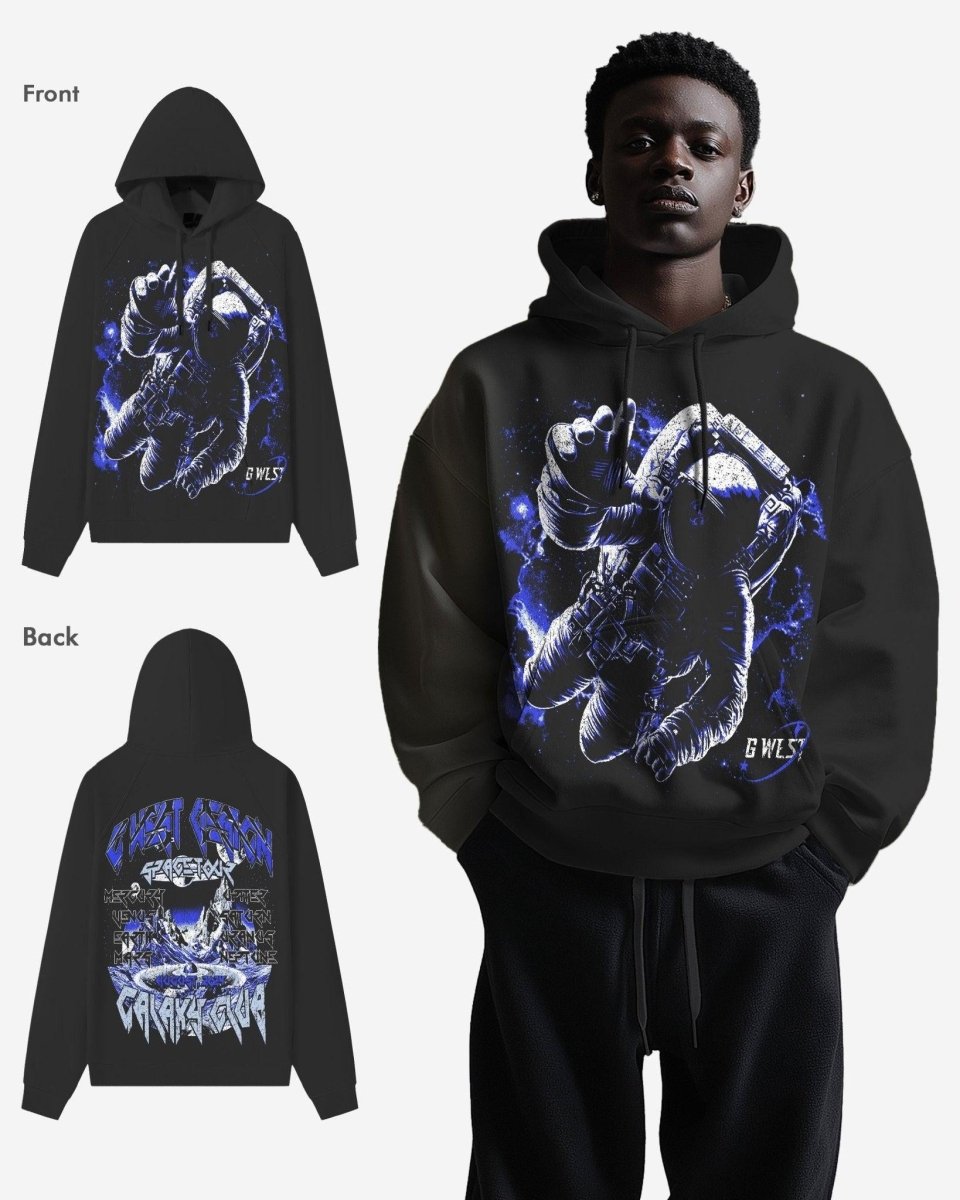 G West Mens Galaxy Acid Wash Hoodie