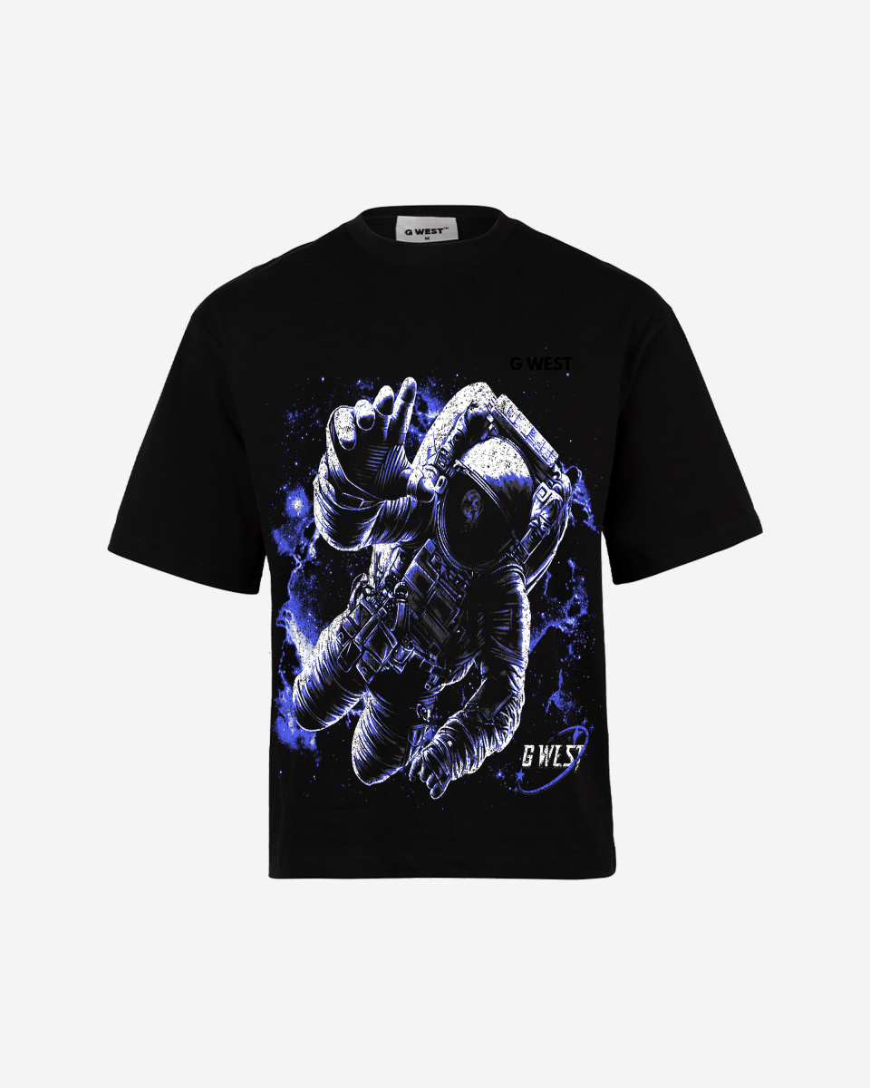 G West Mens Galaxy Premium Oversized Tee Front And Back Print
