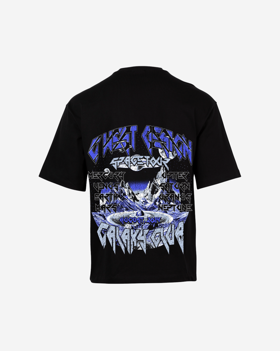 G West Mens Galaxy Premium Oversized Tee Front And Back Print