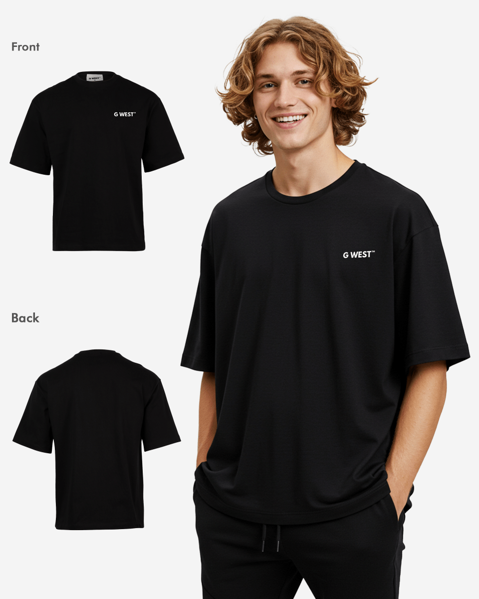 G WEST MENS LOGO KEEP DRY OVERSIZED TEE