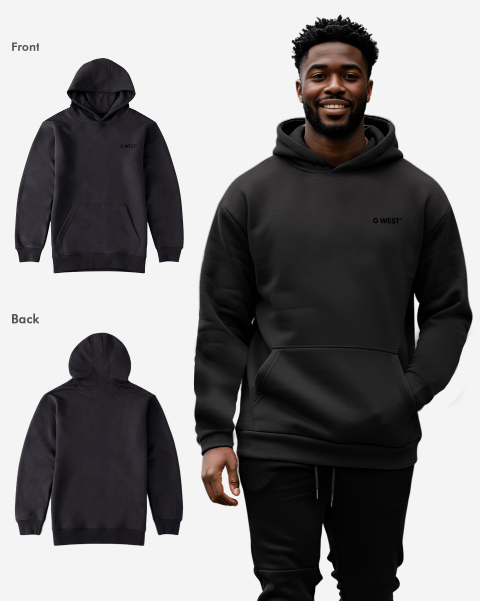 G WEST MENS PULLOVER HOODIE WITH LOGO : GWHDL7002 - 13 COLORS