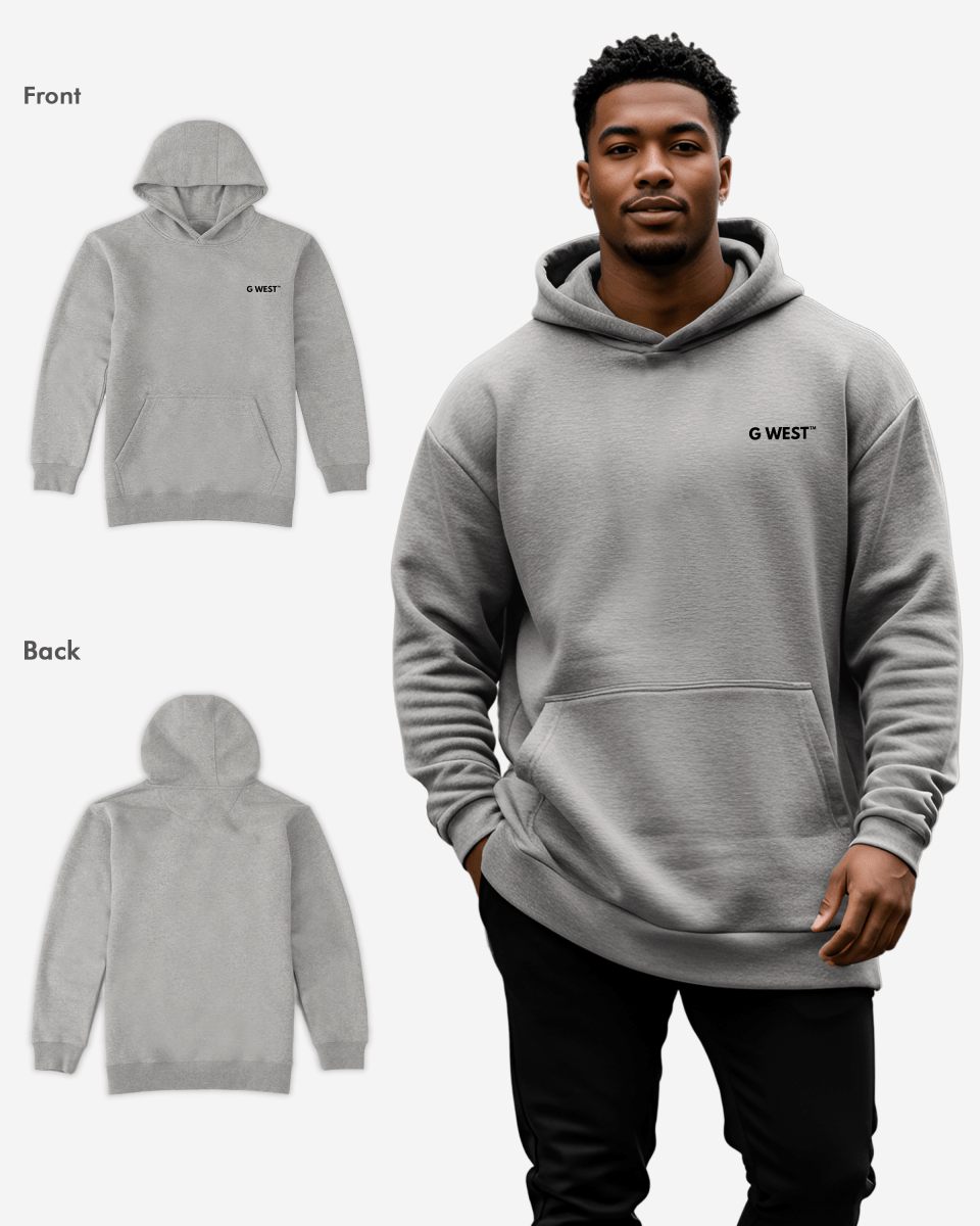 G WEST MENS PULLOVER HOODIE WITH LOGO : GWHDL7002 - 13 COLORS