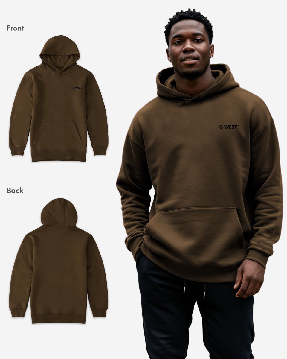 G WEST MENS PULLOVER HOODIE WITH LOGO : GWHDL7002 - 13 COLORS