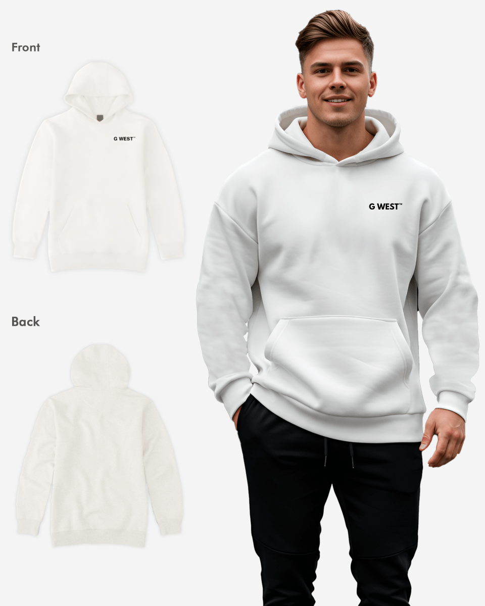 G WEST MENS PULLOVER HOODIE WITH LOGO : GWHDL7002 - 13 COLORS