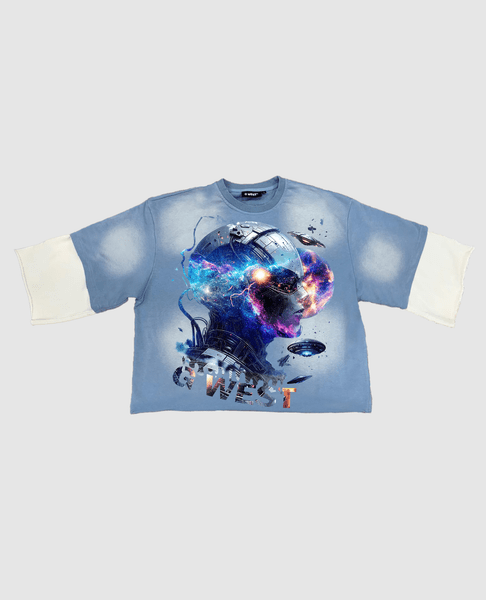 G WEST METAL FUTURE 3/4 TWO TONE SLEEVE T SHIRT