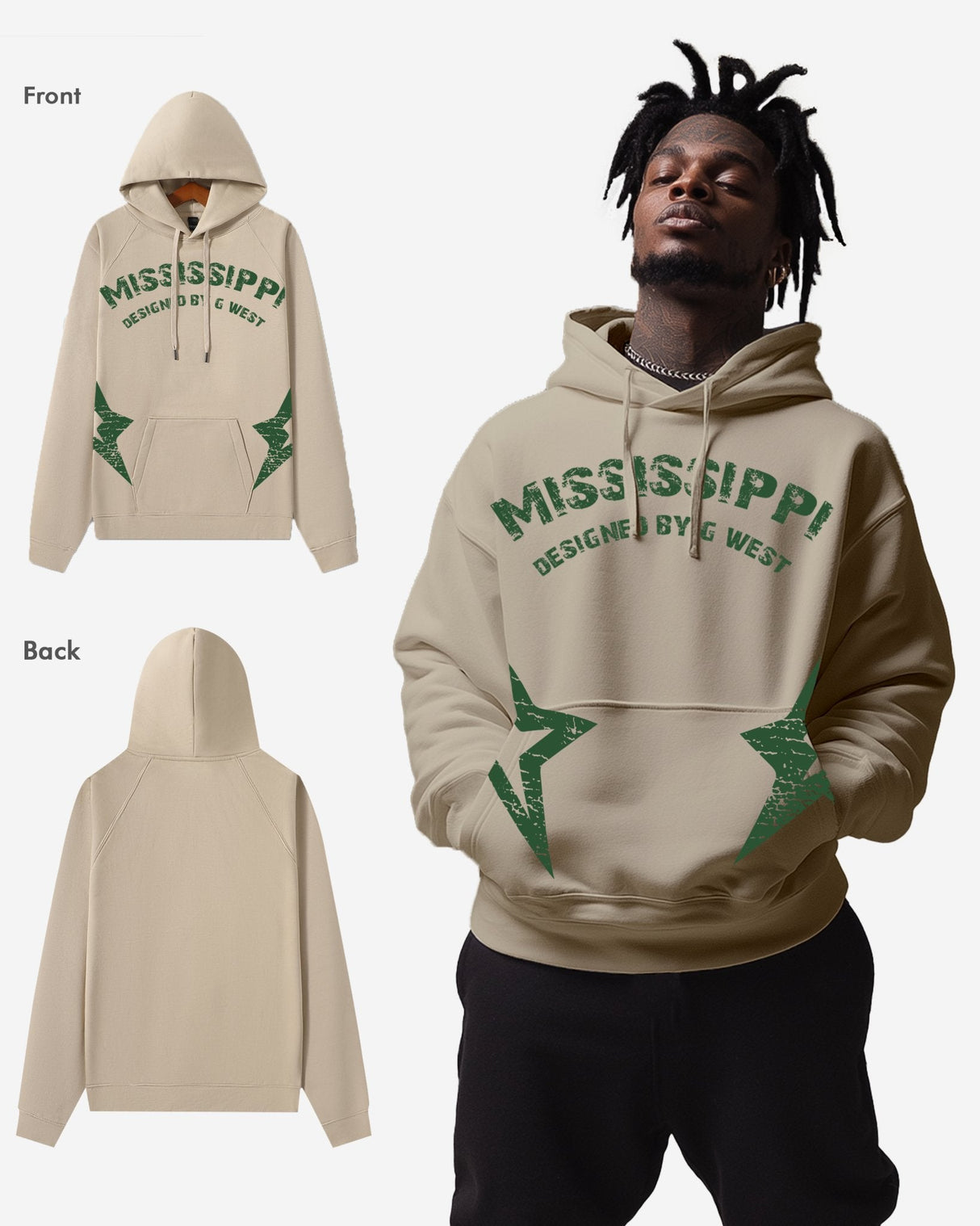 G WEST MISSISSIPPI TAN HOODIE
