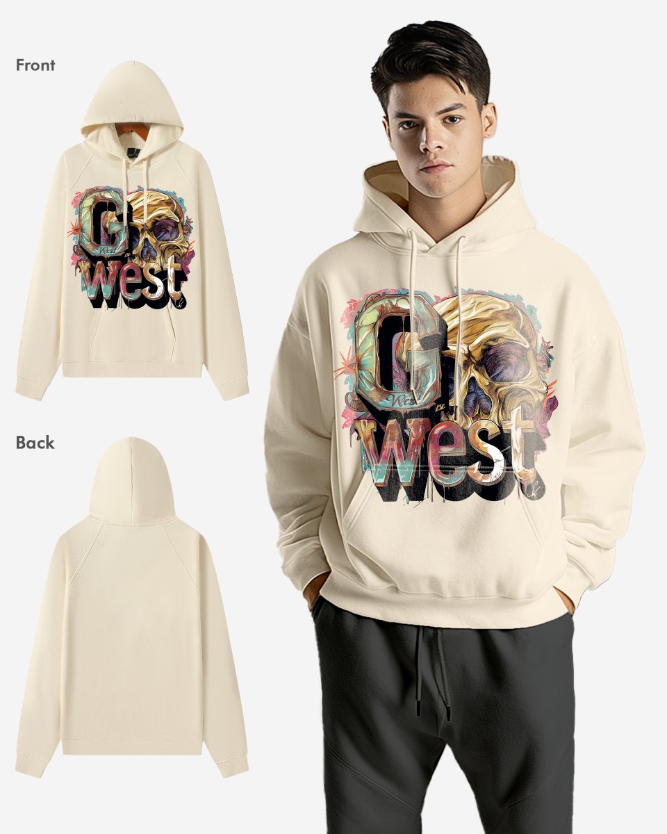 G West Multicolor Skull Oversize Hoodie