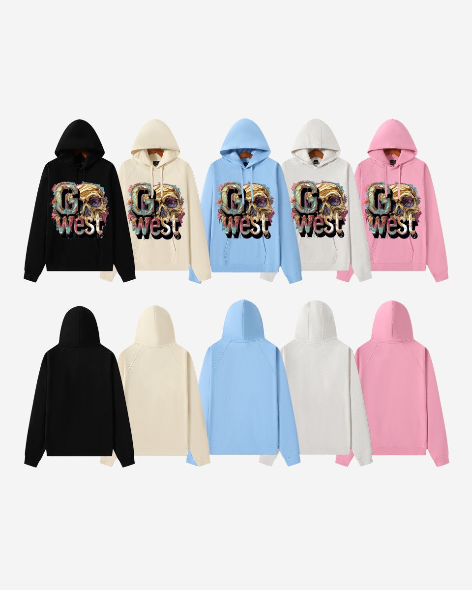 G West Multicolor Skull Oversize Hoodie