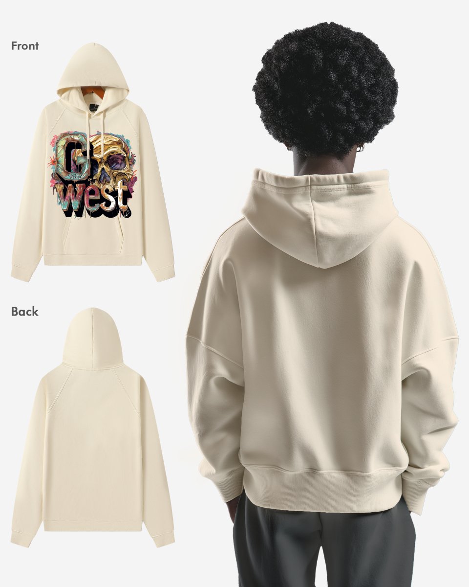 G West Multicolor Skull Oversize Hoodie