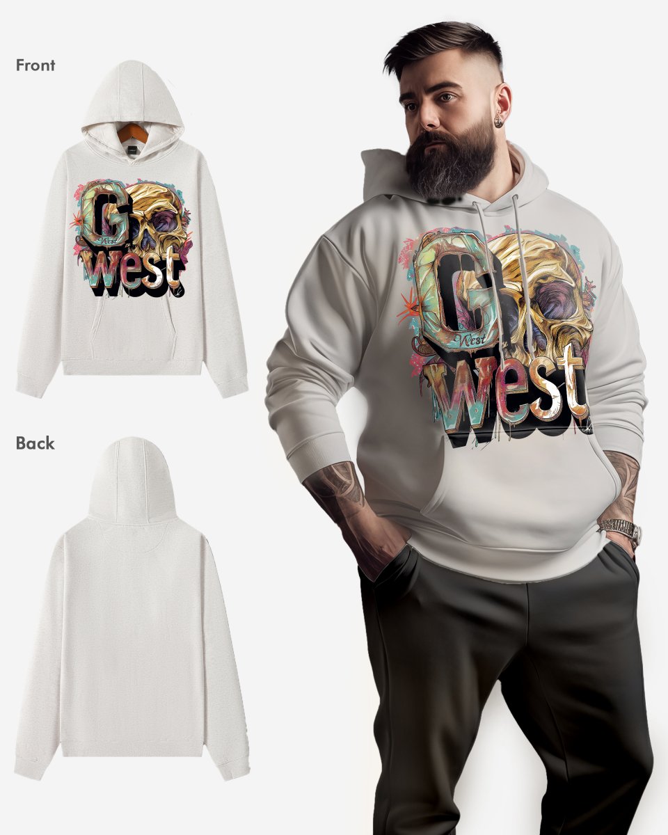 G West Multicolor Skull Oversize Hoodie