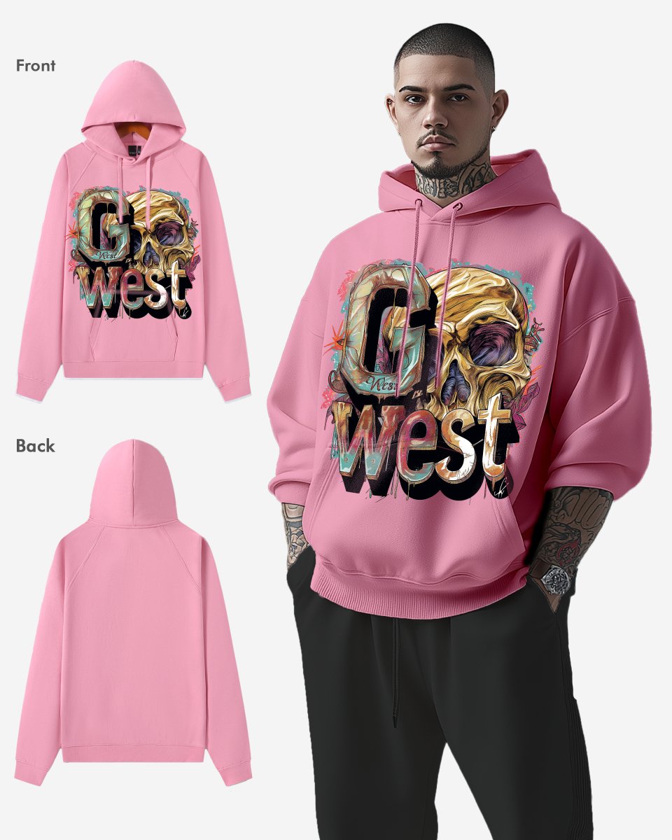 G West Multicolor Skull Oversize Hoodie