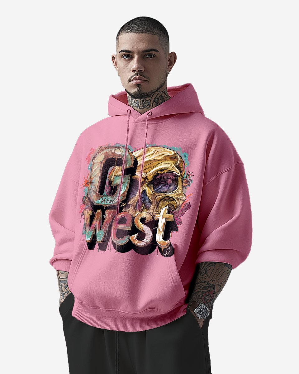 G West Multicolor Skull Oversize Hoodie