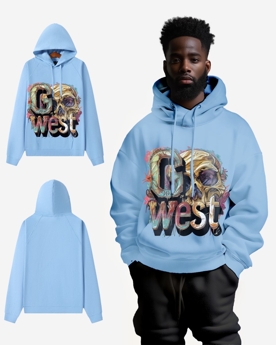 G West Multicolor Skull Oversize Hoodie