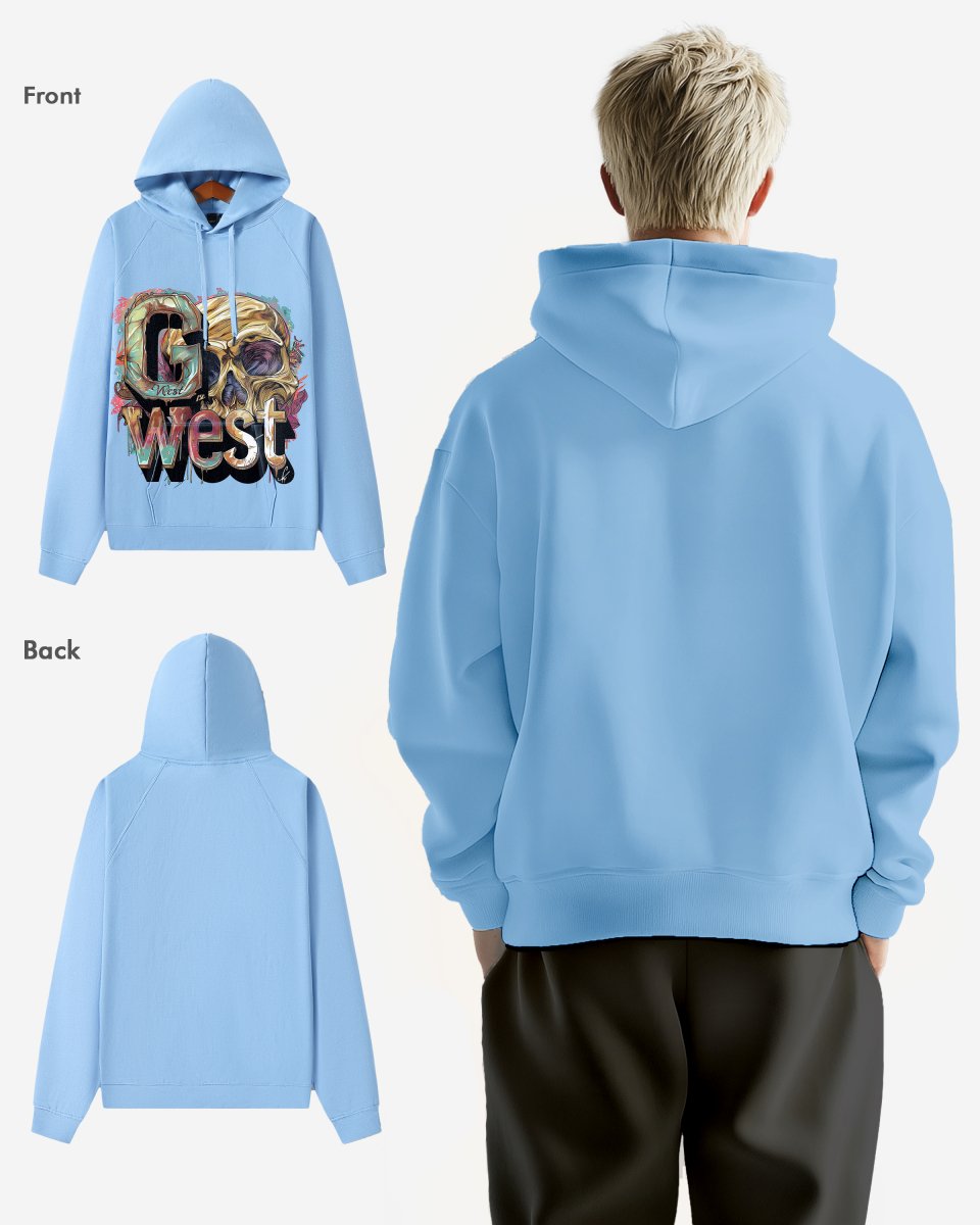 G West Multicolor Skull Oversize Hoodie