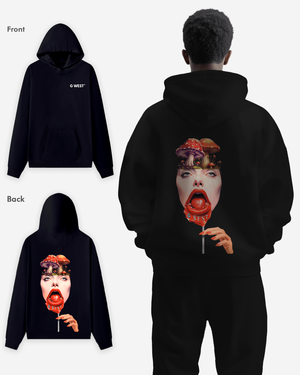 G West Mushroom Lollipop Heavy Premium Hoodie