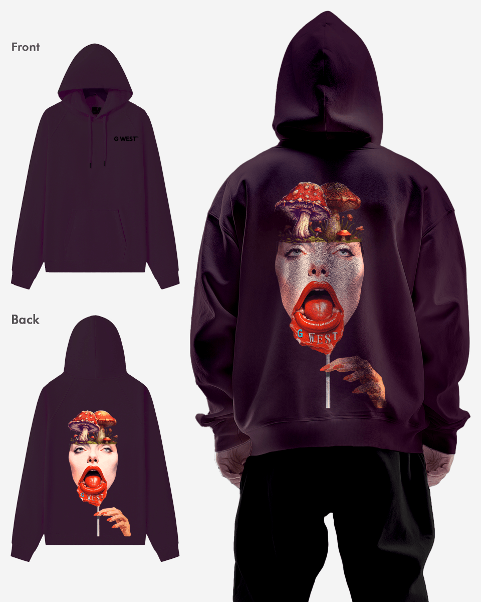 G West Mushroom Lollipop Heavy Premium Hoodie