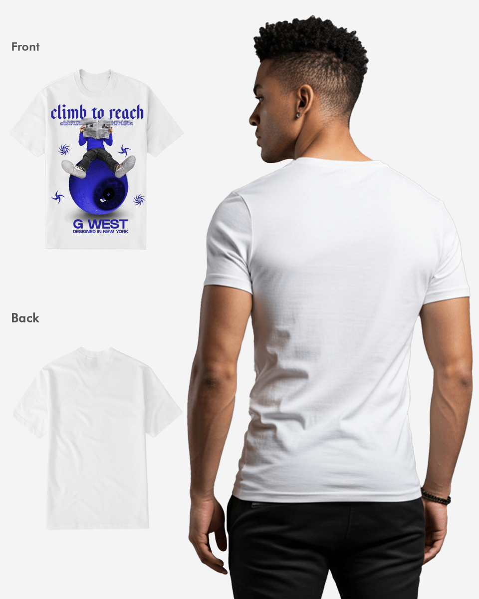 G West News Paper light Blue Tee