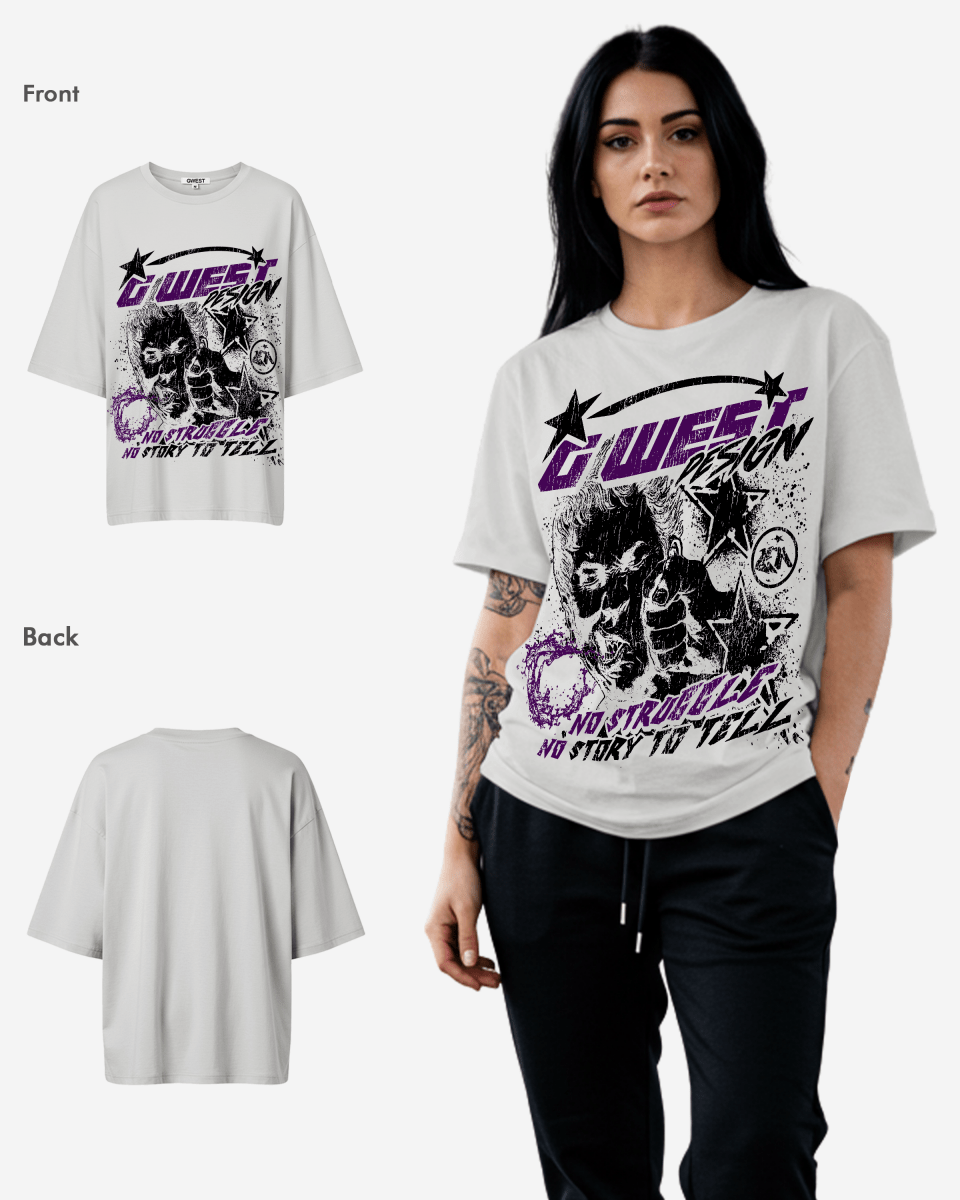 G West No Struggle No Story Oversized Tee - WOMEN