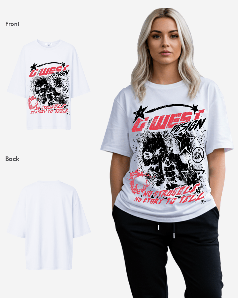 G West No Struggle No Story Oversized Tee - WOMEN