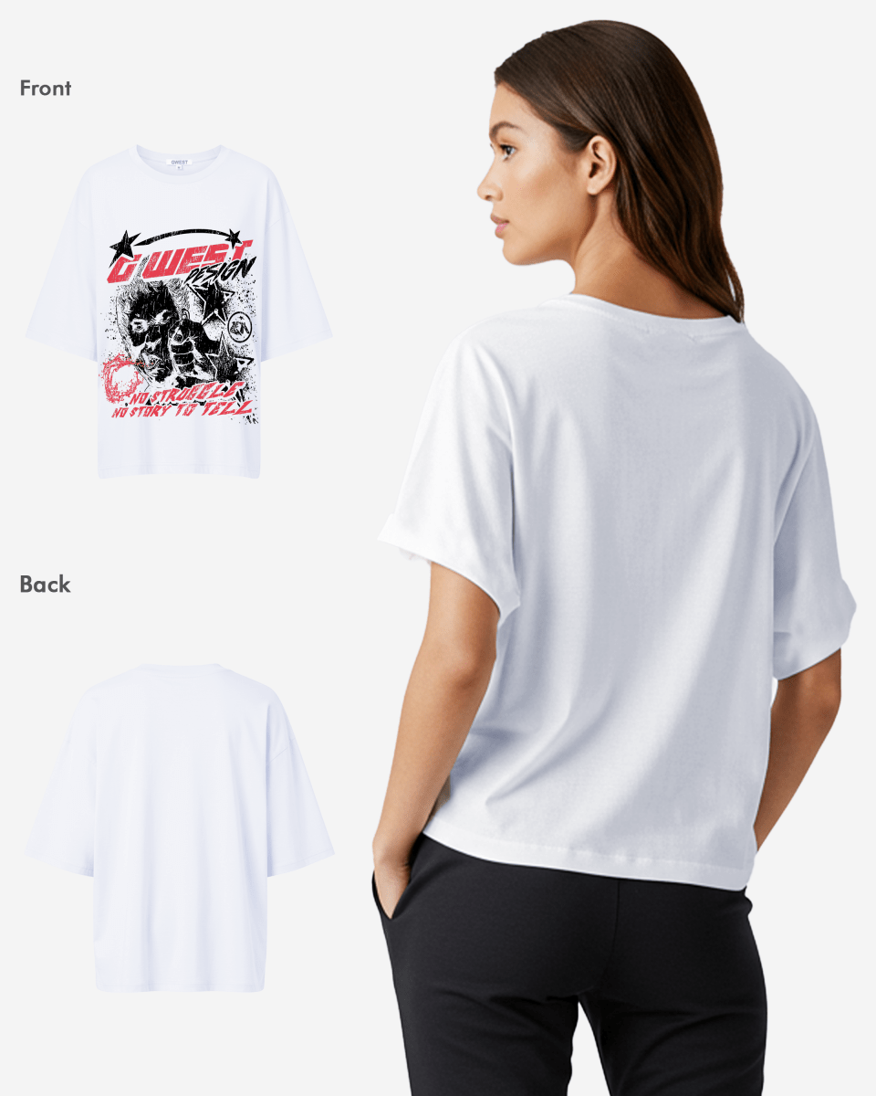 G West No Struggle No Story Oversized Tee - WOMEN