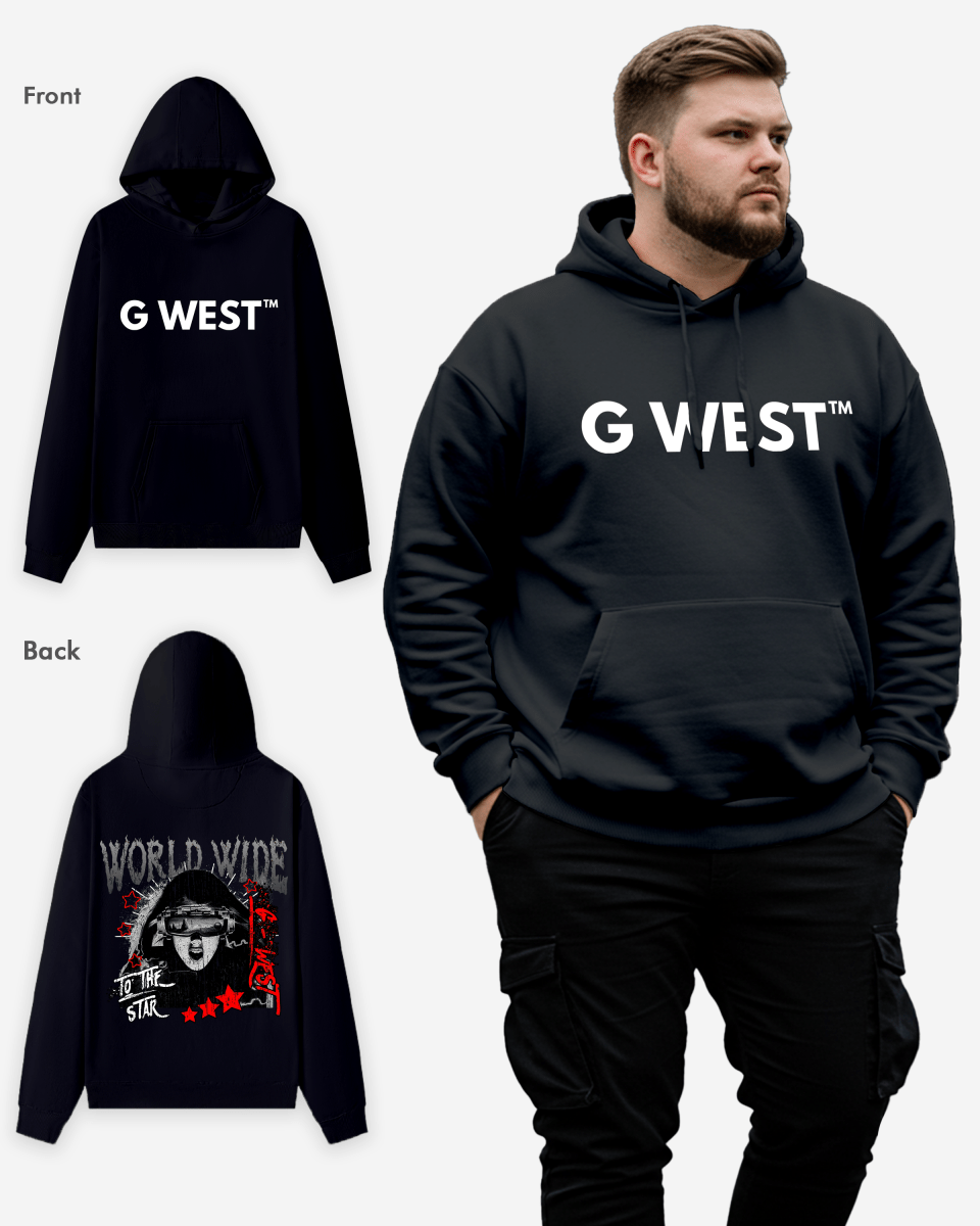 G WEST OLD WORLD WIDE STAR HOODIE Big and Tall