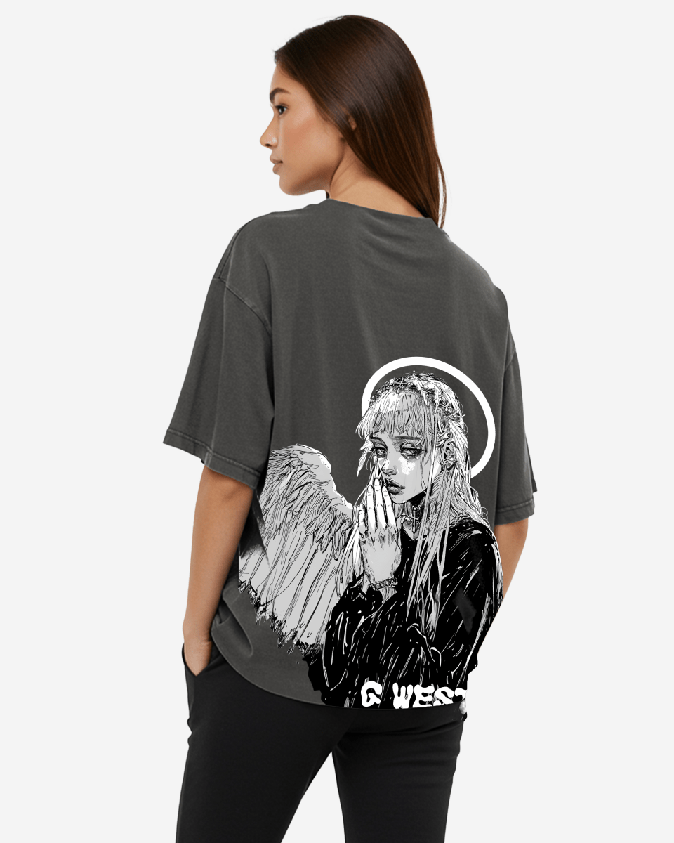 G West Oversized Angel Girl Tee -WOMEN