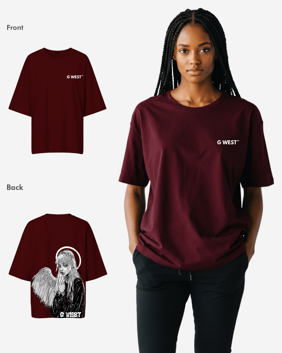 G West Oversized Angel Girl Tee -WOMEN
