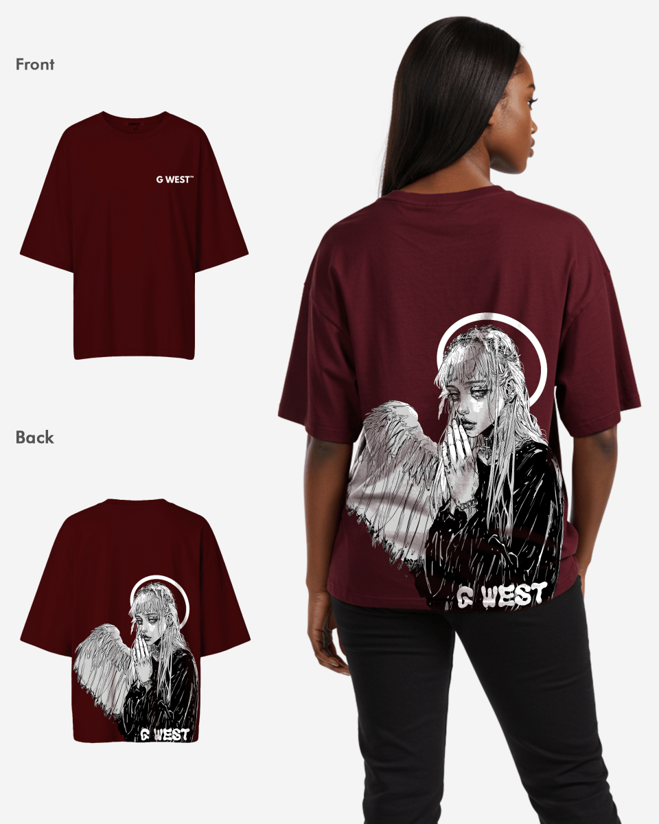 G West Oversized Angel Girl Tee -WOMEN