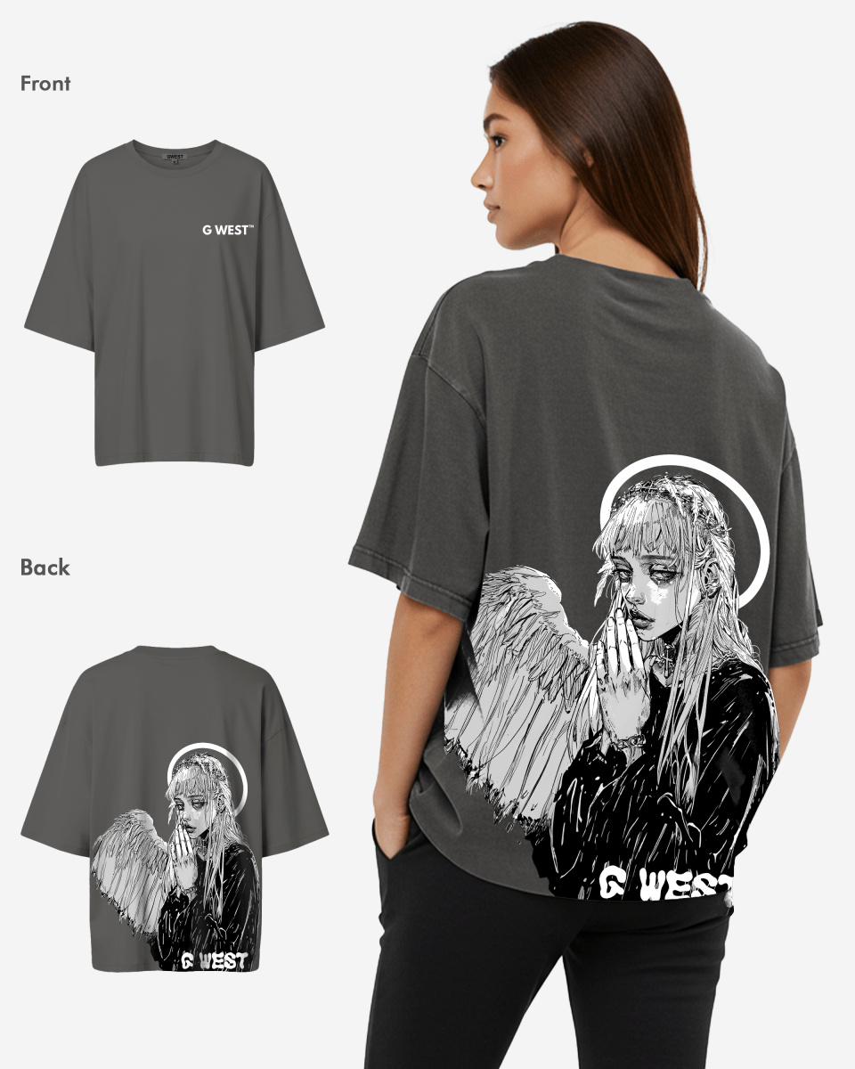 G West Oversized Angel Girl Tee -WOMEN