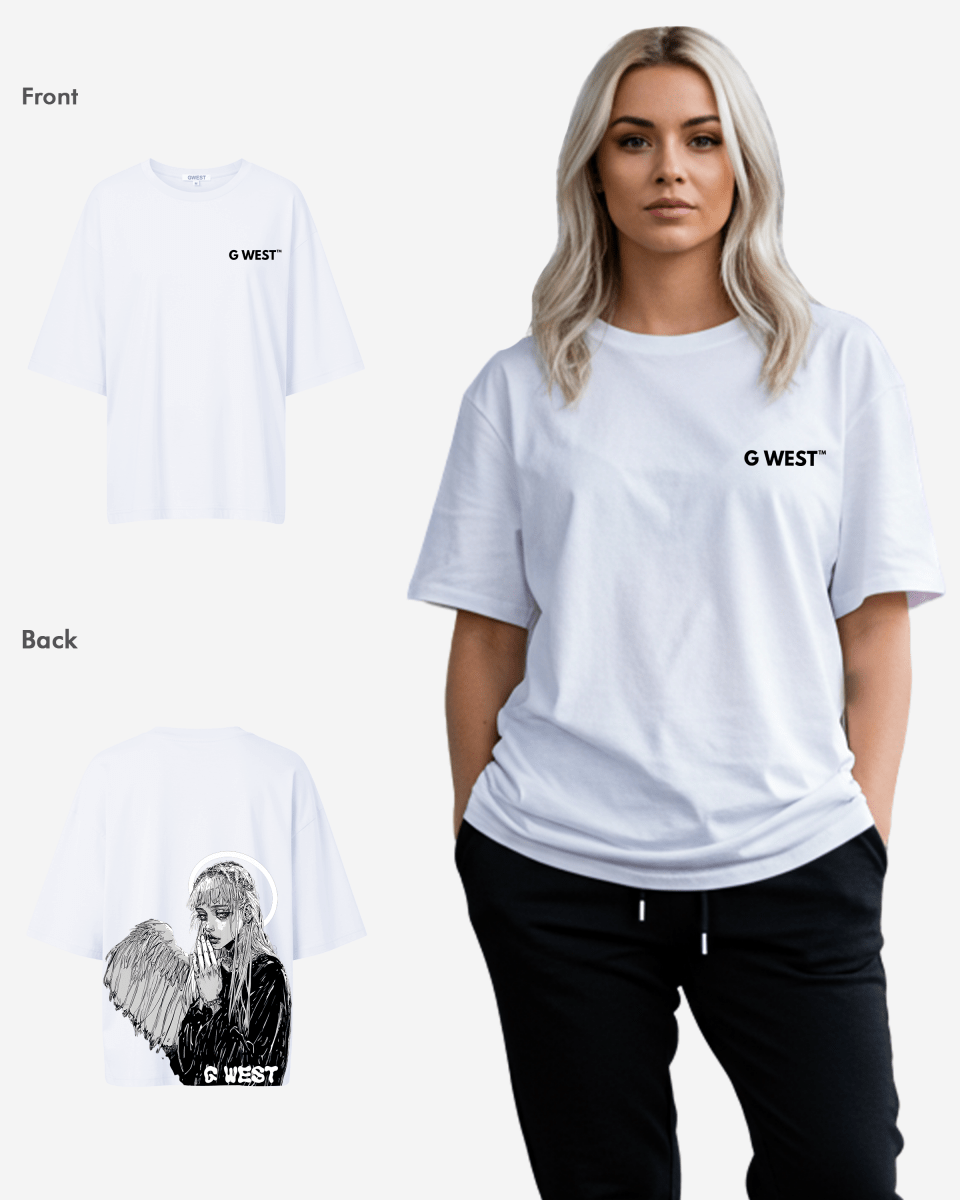 G West Oversized Angel Girl Tee -WOMEN