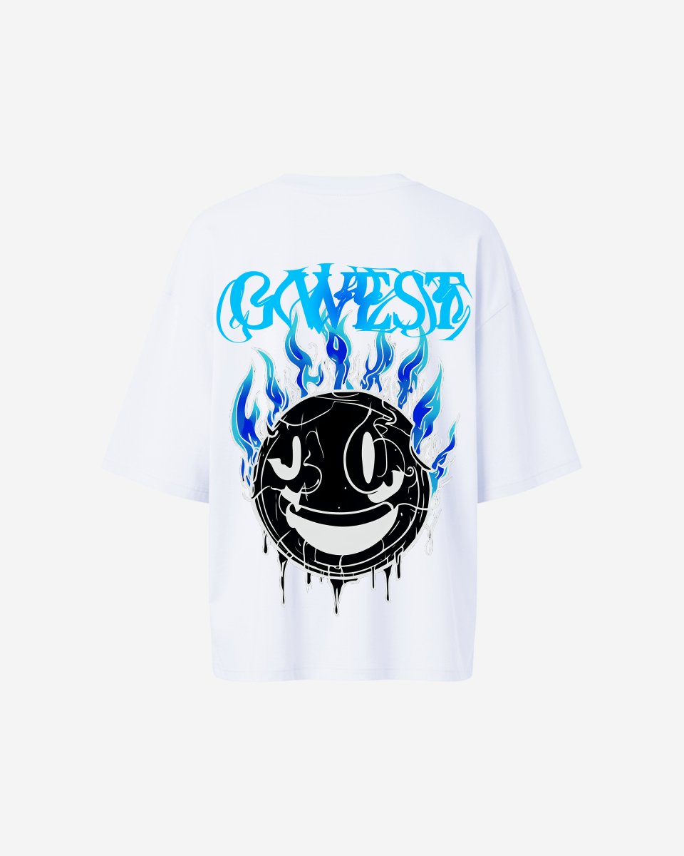 G West Oversized Aqua Smile Tee - WOMEN