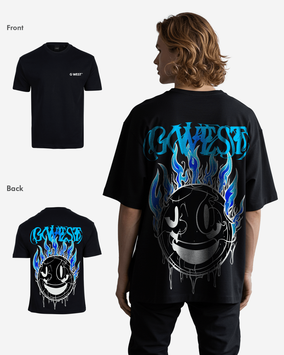 G West Oversized Aqua Smile Tee