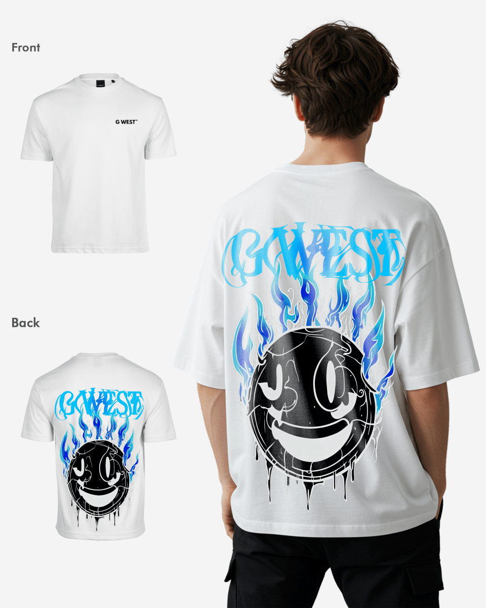 G West Oversized Aqua Smile Tee