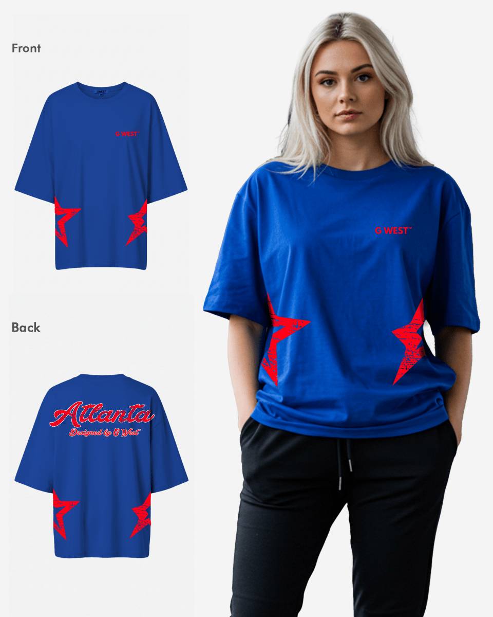 G West Oversized Atlanta Logo Royal Tee - WOMEN