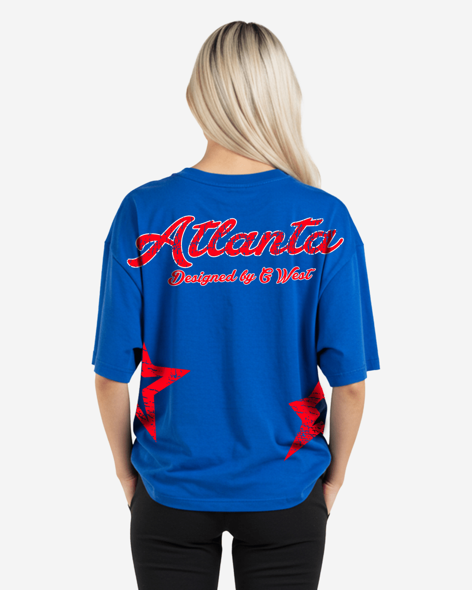 G West Oversized Atlanta Logo Royal Tee - WOMEN