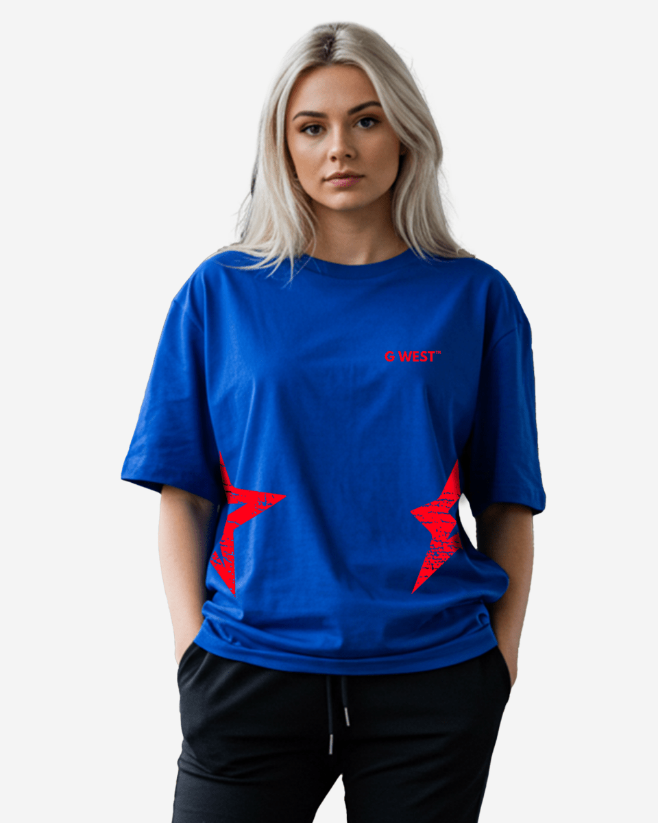 G West Oversized Atlanta Logo Royal Tee - WOMEN