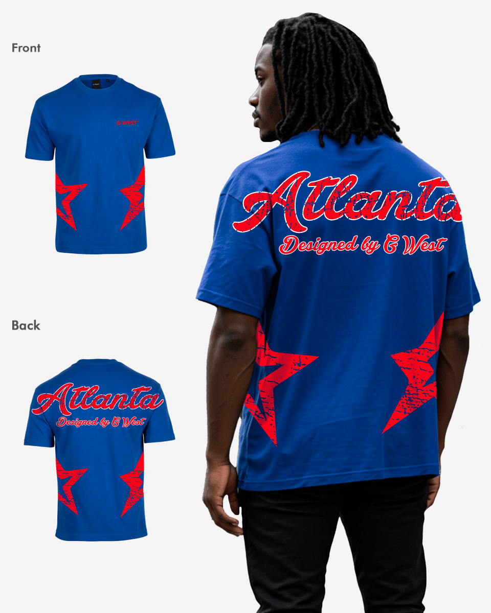 G West Oversized Atlanta Logo Royal Tee