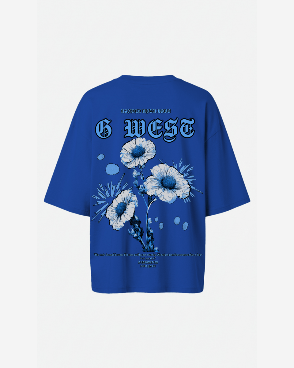 G West Oversized Blue Garden Tee - WOMEN