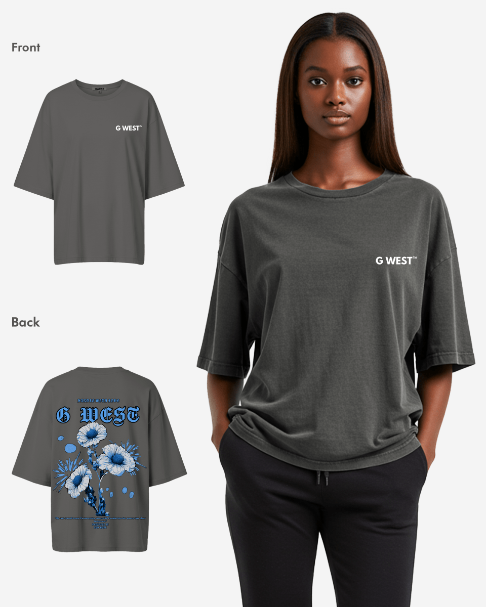 G West Oversized Blue Garden Tee - WOMEN