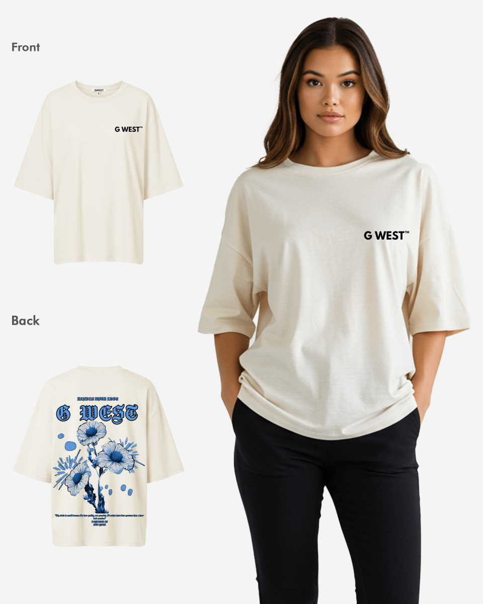 G West Oversized Blue Garden Tee - WOMEN