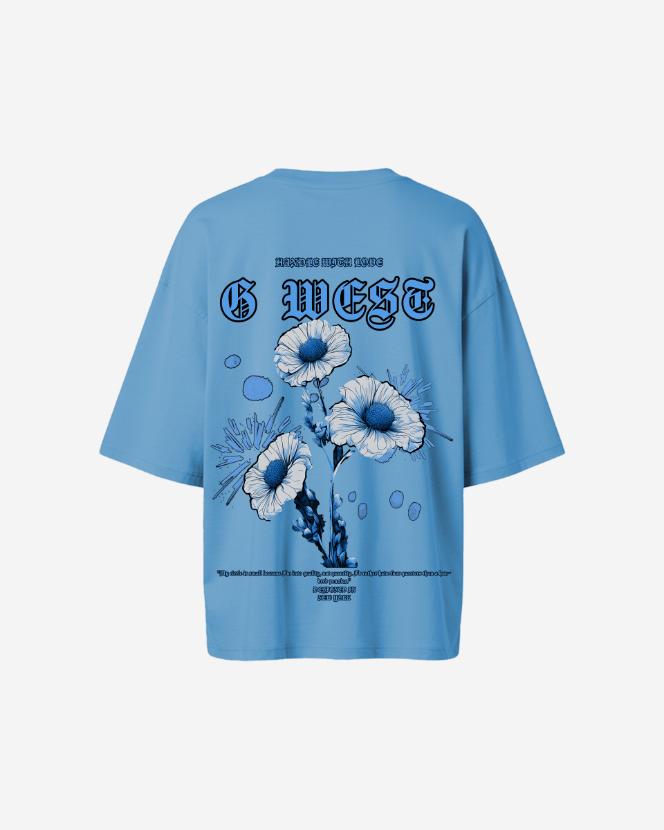 G West Oversized Blue Garden Tee - WOMEN
