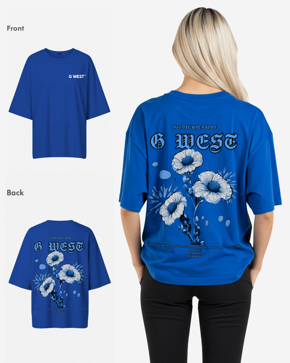 G West Oversized Blue Garden Tee - WOMEN