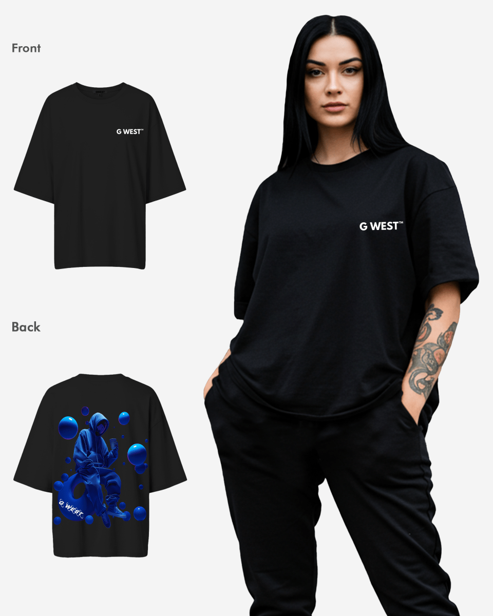 G West Oversized Blue Man Tee - WOMEN